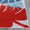Superior Indoor Outdoor Area Rug, Perfect for Patio, Poolside, Backyard, Porch, Easy Clean Washable, Non Skid, Oversized Tropical Leaves, Waikiki Collection, 3’x5′, Multicolor
