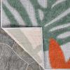 Superior Indoor Outdoor Area Rug, Perfect for Patio, Poolside, Backyard, Porch, Easy Clean Washable, Non Skid, Oversized Tropical Leaves, Waikiki Collection, 5’6″x8′, Multicolor