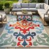 Superior Indoor Outdoor Non-Slip Area Rug, Perfect for Patio, Backyard, Porch, Entryway, Hallway, Modern Easy Cleaning, High Traffic, Aldaine Collection, 8’x10′, Multicolor