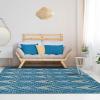 Superior Indoor Runner Area Rug with Jute Backing, Perfect for Home Entry, Hallway, Office, Kitchen, Dorm, Hardwood Floors, Bedroom Room, Border Collection – 2ft x 3ft, BORDER-Multicolor(Arete-blue)
