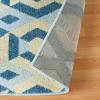 Superior Indoor Runner Area Rug with Jute Backing, Perfect for Home Entry, Hallway, Office, Kitchen, Dorm, Hardwood Floors, Bedroom Room, Border Collection – 2ft x 3ft, BORDER-Multicolor(Polygon-baby Blue)