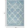 Superior Indoor Runner Area Rug with Jute Backing, Perfect for Home Entry, Hallway, Office, Kitchen, Dorm, Hardwood Floors, Bedroom Room, Border Collection – 2ft x 3ft, BORDER-Multicolor(Lattice-blue)
