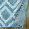 Superior Indoor Runner Area Rug with Jute Backing, Perfect for Home Entry, Hallway, Office, Kitchen, Dorm, Hardwood Floors, Bedroom Room, Border Collection – 2ft x 3ft, BORDER-Multicolor(Flagston-blue)