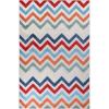 Superior Indoor Outdoor Area Rug, Perfect for Patio, Poolside, Backyard, Mudroom, Washable Easy Clean Zig-Zag Chevron Collection, 5’6″x8′, Multicolor