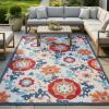 Superior Indoor Outdoor Area Rug, Perfect for Patio, Poolside, Backyard, Porch, Easy Clean Washable, Ideal for High Traffic Areas, Non Skid, Floral Design Petunia Collection, 8’x10′, Multicolor