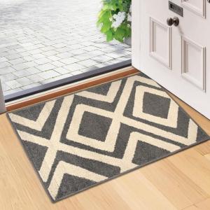 Superior Indoor Runner Area Rug with Jute Backing, Perfect for Home Entry, Hallway, Office, Kitchen, Dorm, Hardwood Floors, Bedroom Room, Border Collection – 2ft x 3ft, BORDER-Multicolor(Flagston-grey)
