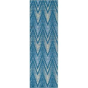 Superior Indoor Runner Area Rug with Jute Backing, Perfect for Home Entry, Hallway, Office, Kitchen, Dorm, Hardwood Floors, Bedroom Room, Border Collection – 2ft x 3ft, BORDER-Multicolor(Arete-blue)
