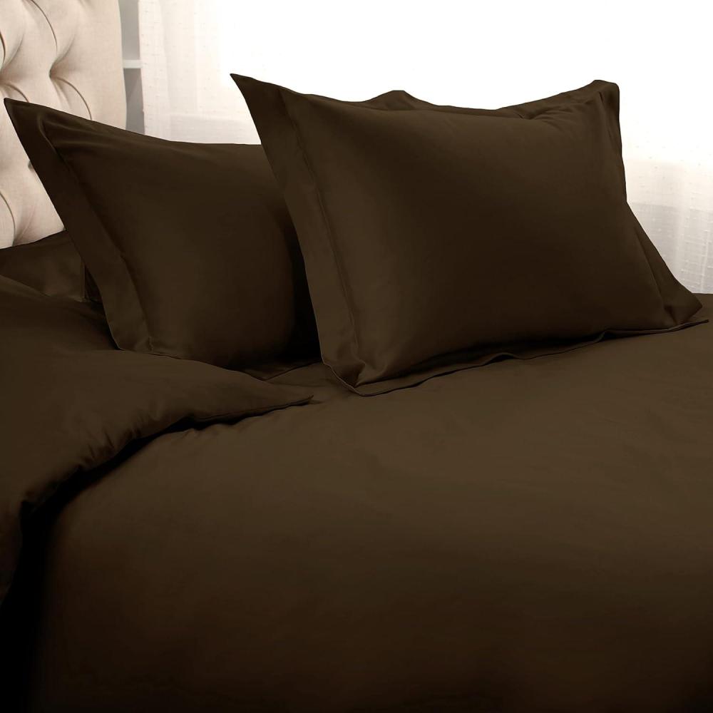 image1500 Thread Count 100 Egyptian Cotton Single Ply KingCalifornia King Duvet Cover Set Solid WhiteMocha