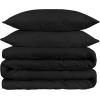 1500 Thread Count 100% Egyptian Cotton, Single Ply, King/California King Duvet Cover Set, Solid, White(Black)