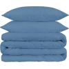 1500 Thread Count 100% Egyptian Cotton, Single Ply, King/California King Duvet Cover Set, Solid, White(Medium Blue)