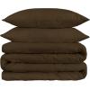1500 Thread Count 100% Egyptian Cotton, Single Ply, King/California King Duvet Cover Set, Solid, White(Mocha)