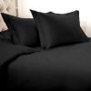 1500 Thread Count 100% Egyptian Cotton, Single Ply, King/California King Duvet Cover Set, Solid, White(Black)
