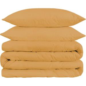 1500 Thread Count 100% Egyptian Cotton, Single Ply, King/California King Duvet Cover Set, Solid, White(Gold)