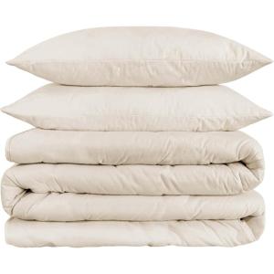 1500 Thread Count 100% Egyptian Cotton, Single Ply, King/California King Duvet Cover Set, Solid, White(Ivory)