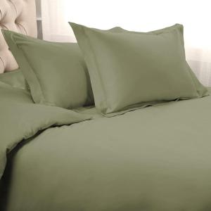 1500 Thread Count 100% Egyptian Cotton, Single Ply, King/California King Duvet Cover Set, Solid, White(Sage)