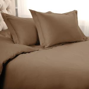 1500 Thread Count 100% Egyptian Cotton, Single Ply, King/California King Duvet Cover Set, Solid, White(Taupe)