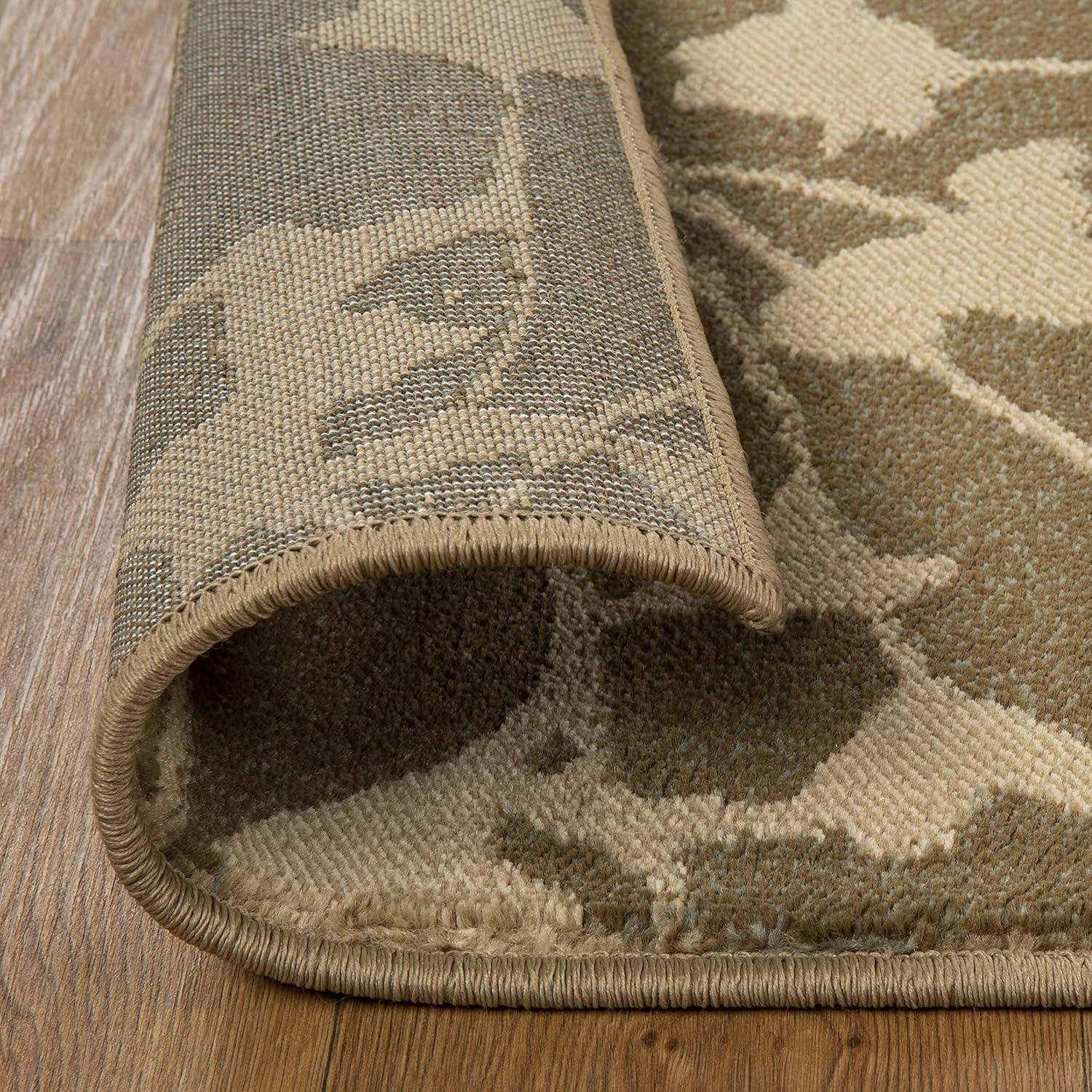 imageSuperior Indoor Area Rug Jute Backing Floral Color Block Modern Farmhouse Ideal for Entryway Living Room Kitchen Bedroom Hallway Floor Cover Phlox Collection 4 x 6 Beige