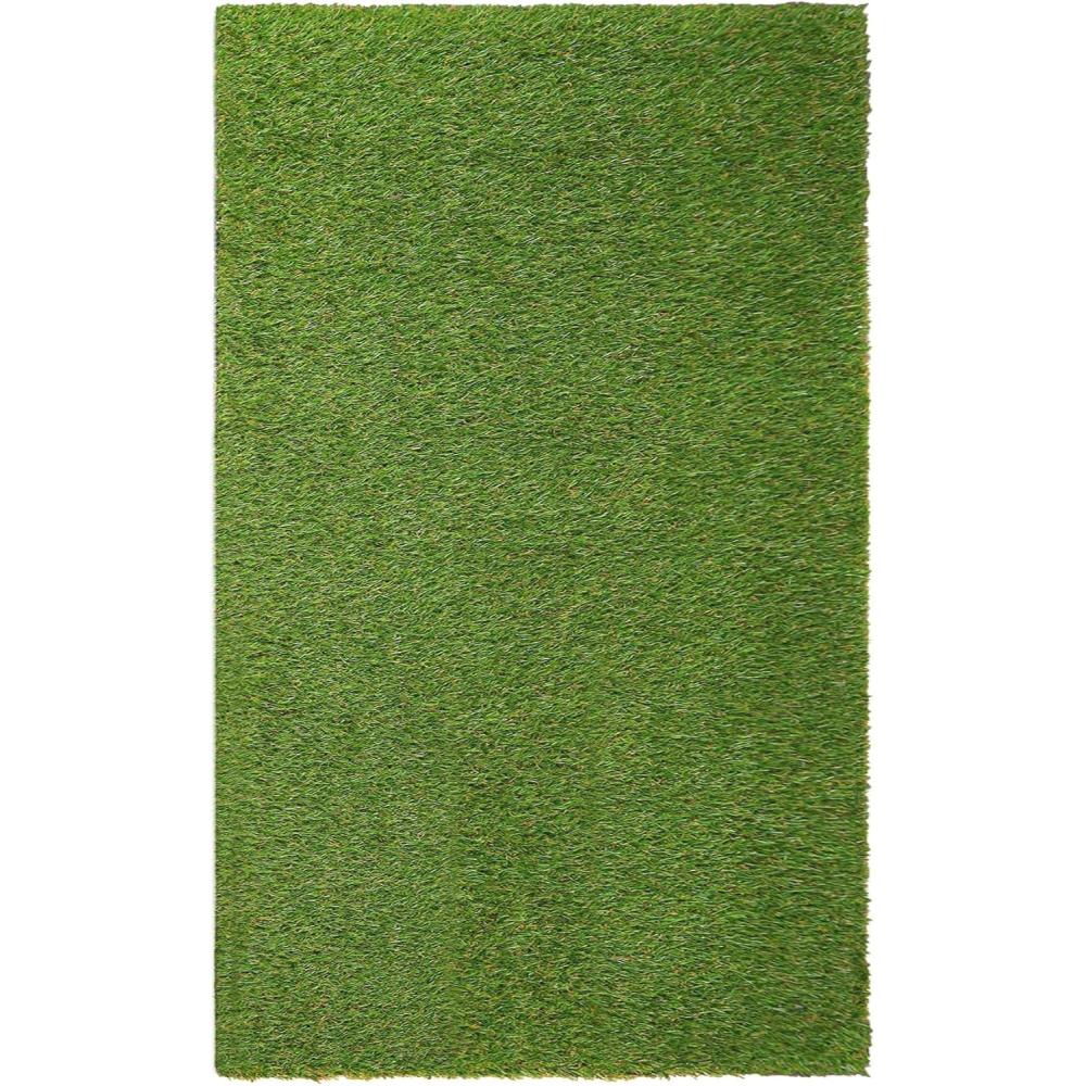 imageSuperior Artificial Grass Indoor Outdoor Area Rug Durable and Low maintainance Fake Grass Turf with Drainage Holes Backyard Patio Dog Pet Training Rubber Back 6x9 Green