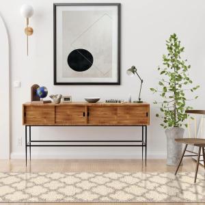 Superior Bengali Trellis Shag Area Rug, 2′ 7″ x 8′, Grey