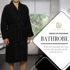 Cotton Unisex Terry Robe, Soft And Absorbent Robes For Men And Women, Bathroom Accessories(Black)
