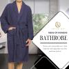 Cotton Unisex Terry Robe, Soft And Absorbent Robes For Men And Women, Bathroom Accessories(Navy Blue)