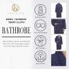Cotton Unisex Terry Robe, Soft And Absorbent Robes For Men And Women, Bathroom Accessories(Navy Blue)