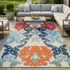 Superior Indoor Outdoor Area Rug, Perfect for Patio, Poolside, Backyard, Porch, Easy Clean Washable, Non Skid, Abstract Geometric Modern, Lowell Collection, 4’x6′, Multicolor