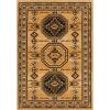 Superior Indoor Area Rug, Jute Backing, Modern Plush Rugs for Entryway, Living Room, Kitchen Floors, Bedroom, Hallway, Office Floor Cover, Geometric Medallion Rugs, Takeo Collection, 4′ x 6′, Caramel