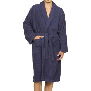 Cotton Unisex Terry Robe, Soft And Absorbent Robes For Men And Women, Bathroom Accessories(Navy Blue)