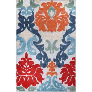 Superior Indoor Outdoor Area Rug, Perfect for Patio, Poolside, Backyard, Porch, Easy Clean Washable, Non Skid, Abstract Geometric Modern, Lowell Collection, 4’x6′, Multicolor