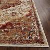 Superior Indoor Area Rug, Jute Backing, Plush Medallion Rugs for Dining, Family, Kitchen, Office Floor, Traditional Home Decor, Abena Collection, 5′ x 8′, Cream/Rust