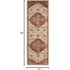 Superior Indoor Area Rug, Jute Backing, Plush Medallion Rugs for Dining, Family, Kitchen, Office Floor, Traditional Home Decor, Abena Collection, 5′ x 8′, Cream/Rust