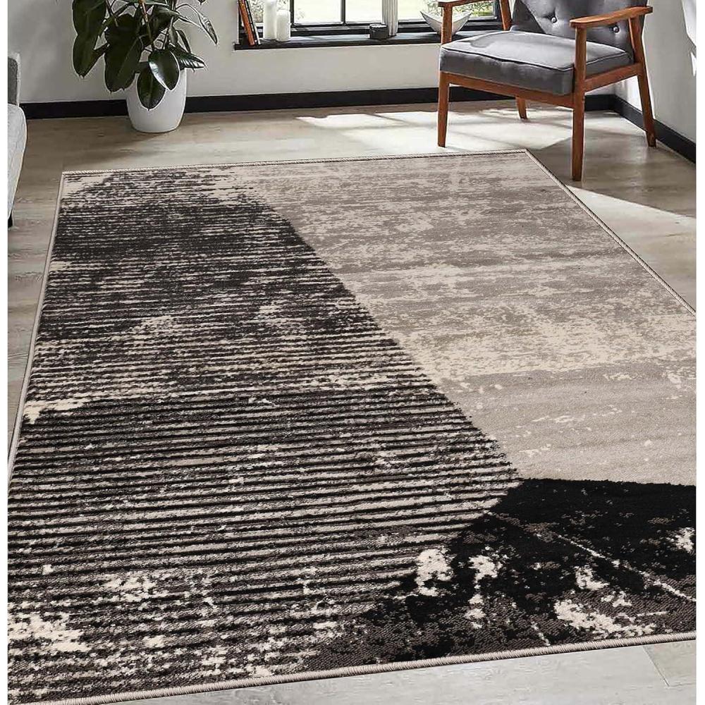imageSuperior Indoor Large Area Rug Traditional Medallion Jute Backed Rugs for Home Entryway Bedroom Office Kitchen Dorm Hardwood Floor Living Room Abena Collection 5 x 8 BlueCreamGrey Brown
