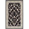 Superior Indoor Area Rug, Jute Backing, Traditional Rugs for Entry, Kitchen Floors, Plush Floor Cover, Floral Scroll Border Rugs, Kingfield Collection, 5′ x 8′, Black