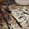 Superior Indoor Large Area Rug, Traditional Medallion, Jute Backed Rugs for Home, Entryway, Bedroom, Office, Kitchen, Dorm, Hardwood Floor, Living Room, Abena Collection, 5′ x 8′, Blue-Cream(Blue Crème)