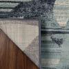 Superior Indoor Large Area Rug, Traditional Medallion, Jute Backed Rugs for Home, Entryway, Bedroom, Office, Kitchen, Dorm, Hardwood Floor, Living Room, Abena Collection, 5′ x 8′, Blue-Cream(Blue)