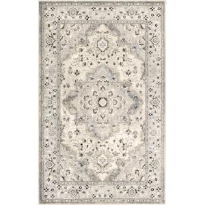 Superior Designer Nysa 8′ x 10’Area Rug, Soft Durable, Vintage, Compatible, Hardwood Floors, Living Room, Durable Polypropylene Non Slip Rugs, Home, Office Areas, Living Room Rug, Slate