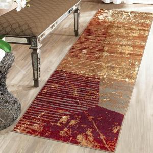 Superior Indoor Large Area Rug, Traditional Medallion, Jute Backed Rugs for Home, Entryway, Bedroom, Office, Kitchen, Dorm, Hardwood Floor, Living Room, Abena Collection, 5′ x 8′, Blue-Cream(Coral)