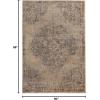 SUPERIOR Indoor Area Rug or Runner, Traditional Distressed Medallion Floor Decor, Home Accessories for Living Room, Bedroom, Office, Kitchen, Dining, Soft Plush Rugs, Maeve Collection, 5′ x 8′