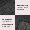 Superior Fleece Boho Jacquard Blanket, Decorative Blankets for Bedroom, Sofa, Fuzzy, Plush, Fluffy, Soft, Cute Room Decor, Beautiful Cover, Comfort Essentials, Arctic Collection, King, Navy Blue(Charcoal)