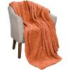 Superior Fleece Boho Jacquard Blanket, Decorative Blankets for Bedroom, Sofa, Fuzzy, Plush, Fluffy, Soft, Cute Room Decor, Beautiful Cover, Comfort Essentials, Arctic Collection, King, Navy Blue(Dusty Orange)