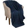 Superior Fleece Boho Jacquard Blanket, Decorative Blankets for Bedroom, Sofa, Fuzzy, Plush, Fluffy, Soft, Cute Room Decor, Beautiful Cover, Comfort Essentials, Arctic Collection, King, Navy Blue(Navy Blue)