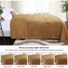 Superior Fleece Boho Jacquard Blanket, Decorative Blankets for Bedroom, Sofa, Fuzzy, Plush, Fluffy, Soft, Cute Room Decor, Beautiful Cover, Comfort Essentials, Arctic Collection, King, Navy Blue(Camel)