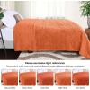 Superior Fleece Boho Jacquard Blanket, Decorative Blankets for Bedroom, Sofa, Fuzzy, Plush, Fluffy, Soft, Cute Room Decor, Beautiful Cover, Comfort Essentials, Arctic Collection, King, Navy Blue(Dusty Orange)
