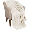 Superior Fleece Boho Jacquard Blanket, Decorative Blankets for Bedroom, Sofa, Fuzzy, Plush, Fluffy, Soft, Cute Room Decor, Beautiful Cover, Comfort Essentials, Arctic Collection, King, Navy Blue(Ivory)