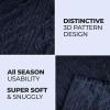 Superior Fleece Boho Jacquard Blanket, Decorative Blankets for Bedroom, Sofa, Fuzzy, Plush, Fluffy, Soft, Cute Room Decor, Beautiful Cover, Comfort Essentials, Arctic Collection, King, Navy Blue(Navy Blue)