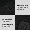 Superior Fleece Boho Jacquard Blanket, Decorative Blankets for Bedroom, Sofa, Fuzzy, Plush, Fluffy, Soft, Cute Room Decor, Beautiful Cover, Comfort Essentials, Arctic Collection, King, Navy Blue(Black)