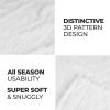 Superior Fleece Boho Jacquard Blanket, Decorative Blankets for Bedroom, Sofa, Fuzzy, Plush, Fluffy, Soft, Cute Room Decor, Beautiful Cover, Comfort Essentials, Arctic Collection, King, Navy Blue(White)