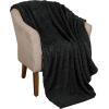 Superior Fleece Boho Jacquard Blanket, Decorative Blankets for Bedroom, Sofa, Fuzzy, Plush, Fluffy, Soft, Cute Room Decor, Beautiful Cover, Comfort Essentials, Arctic Collection, King, Navy Blue(Black)