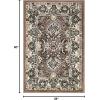 Superior Indoor Area Rug, Jute Backing, Plush Floral Rugs for Entryway, Living Room, Kitchen Floors, Bedroom, Office Floor Cover, Floral Medallion Rugs, Lille Collection, 3′ x 5′, Brown